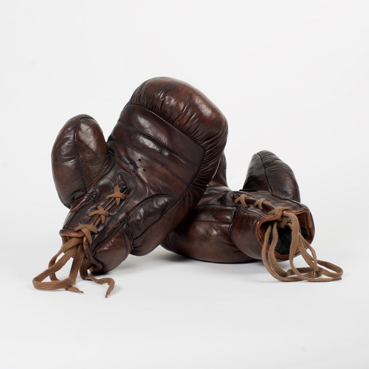Vintage Leather Boxing Gloves 1920 in Brown