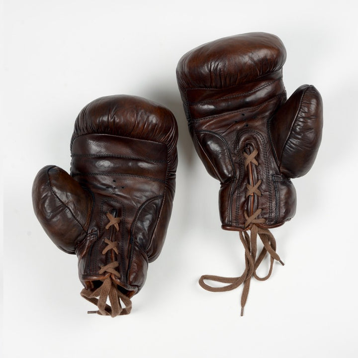 Vintage Leather Boxing Gloves 1920 in Brown