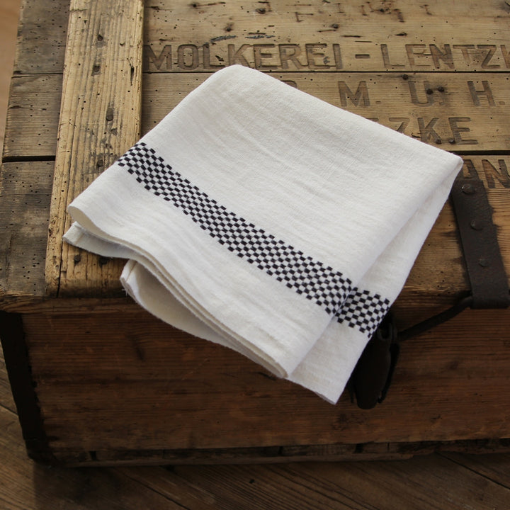 Linen Tea Towel Lustucru - blanc/noir