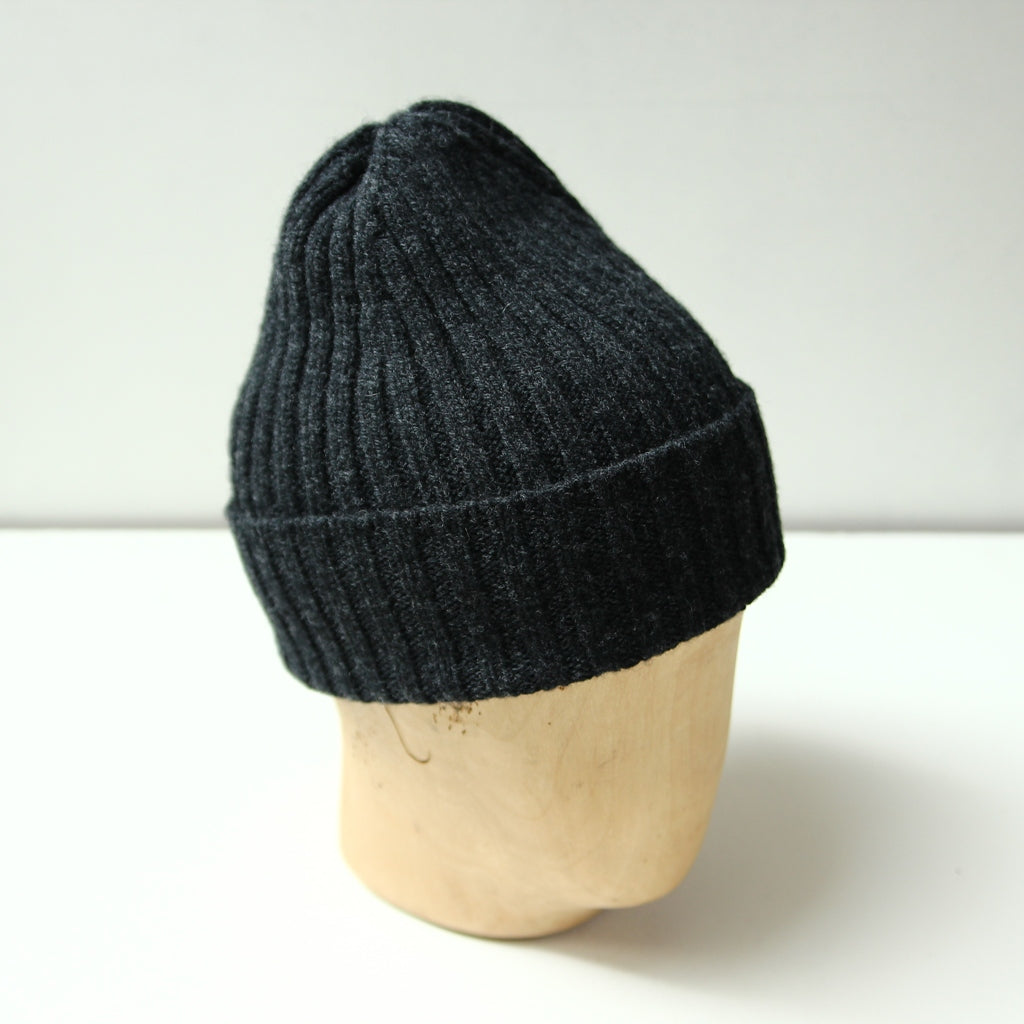 Ribbed Lambswool Hat - Charcoal