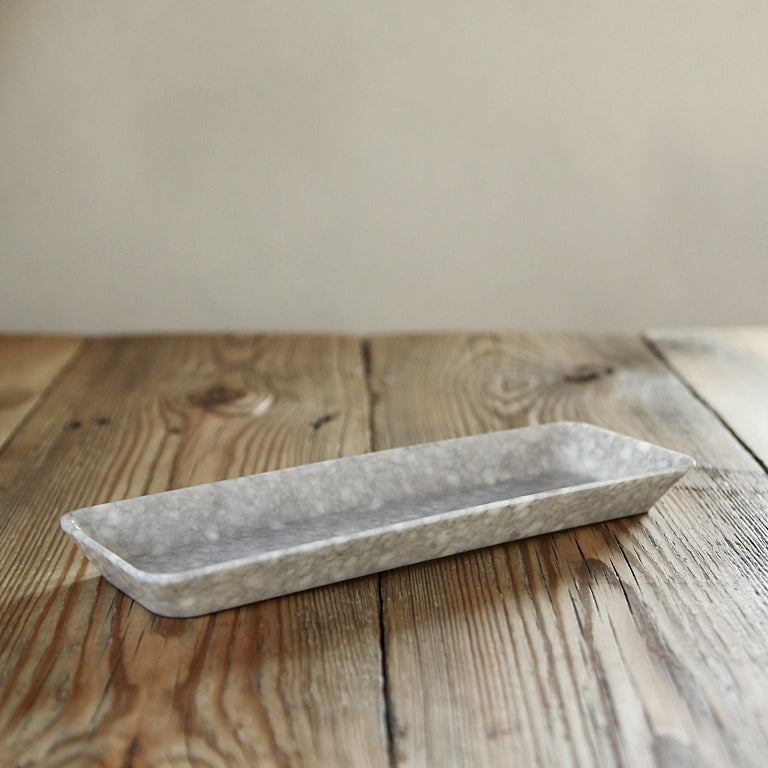 Marbled Melamine Pen Tray - Grey