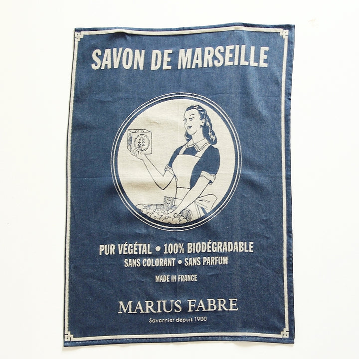 "Savon de Marseille" Tea Towel Blue