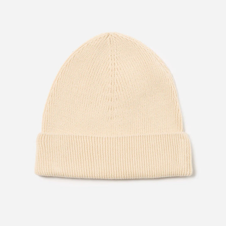 Watch Cap in Ecru Cotton Rib