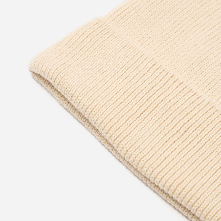 Watch Cap in Ecru Cotton Rib