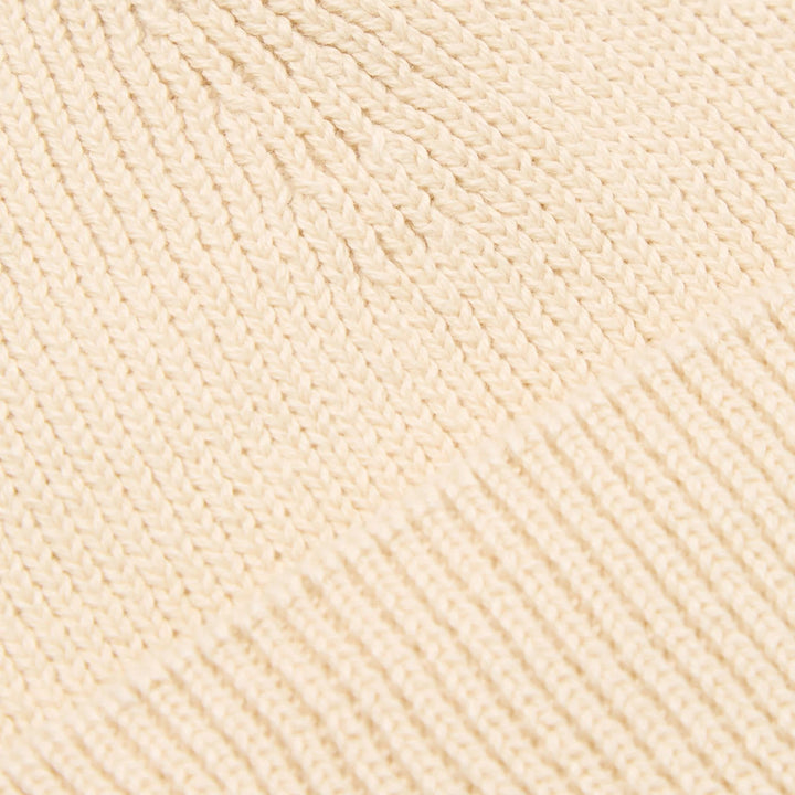 Watch Cap in Ecru Cotton Rib