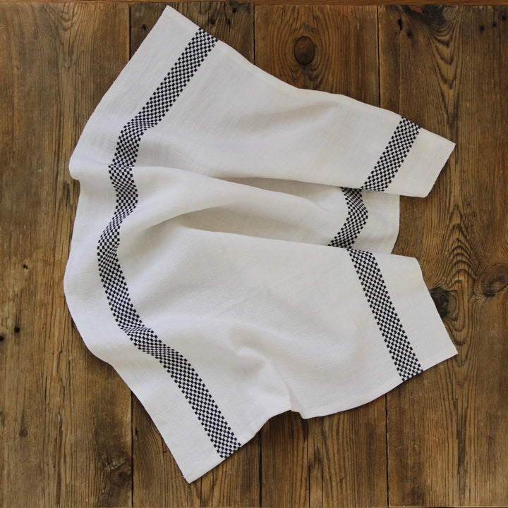 Linen Tea Towel Lustucru - blanc/noir