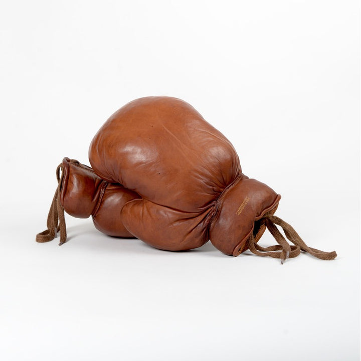 Vintage Leather Boxing Gloves 1920 in Cognac