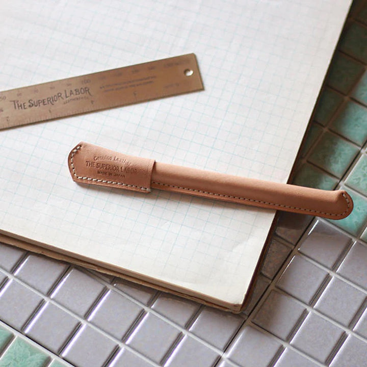 Stylo en cuir - naturel