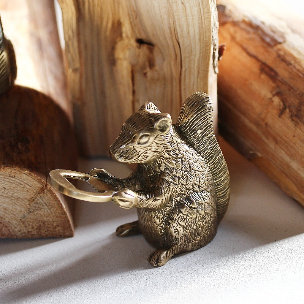 Antique Gold Squirrel Bottle Opener