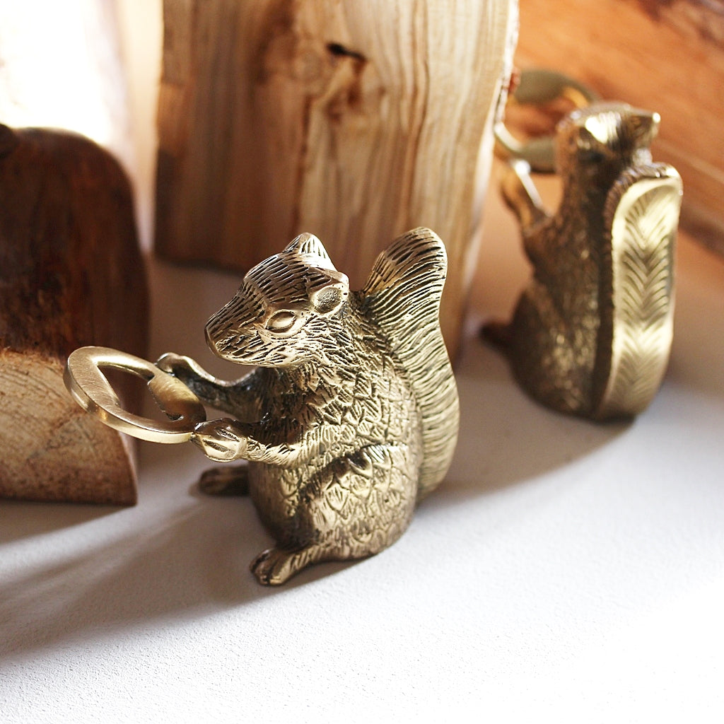 Antique Gold Squirrel Bottle Opener