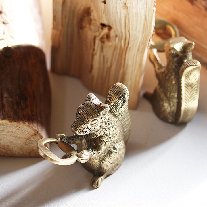 Antique Gold Squirrel Bottle Opener