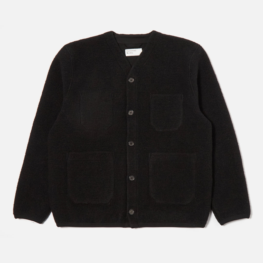Cardigan Wool Fleece - Black