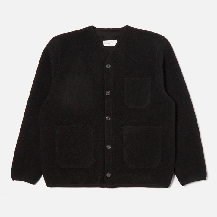 Cardigan Wool Fleece - Black