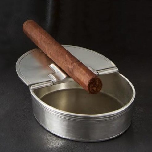 Cigar Ashtray Oval Lidded