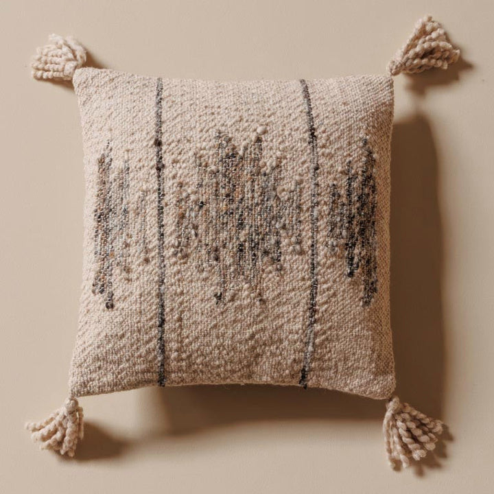 Wool Cushion Grey Pattern