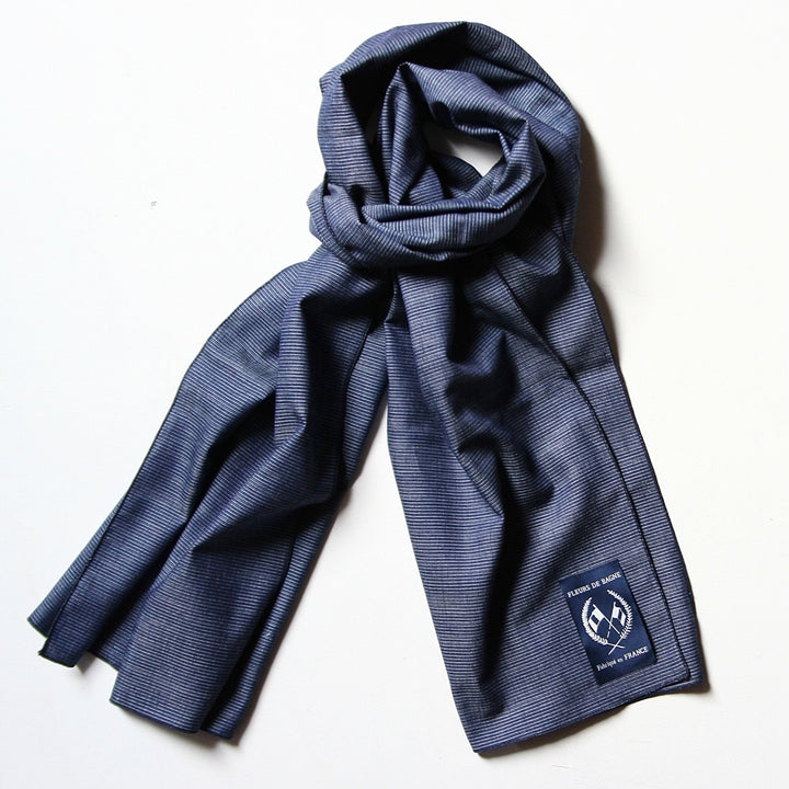 Le Chèche – Rayures indigo
