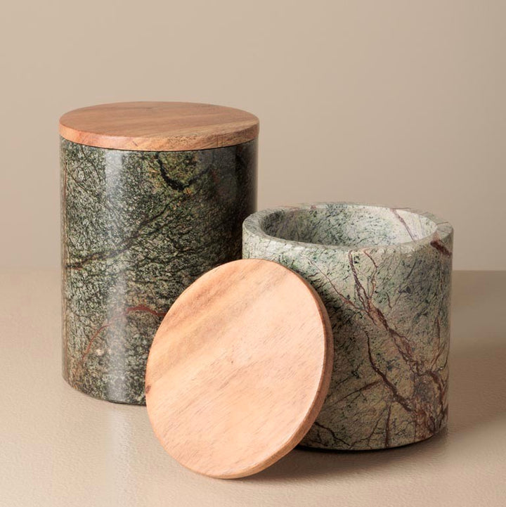 Small Marble Jar with Lid