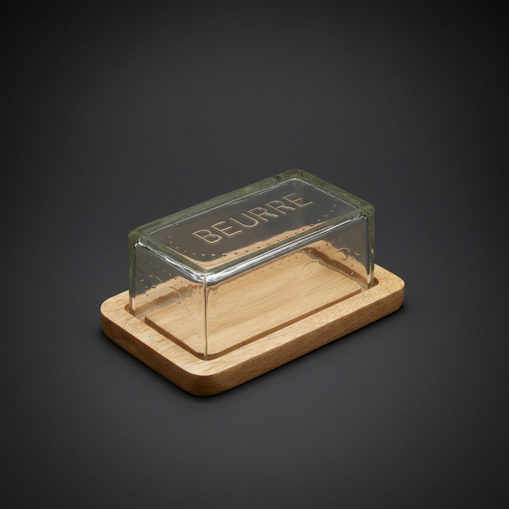 Glass Butter Dish 'Beurre'