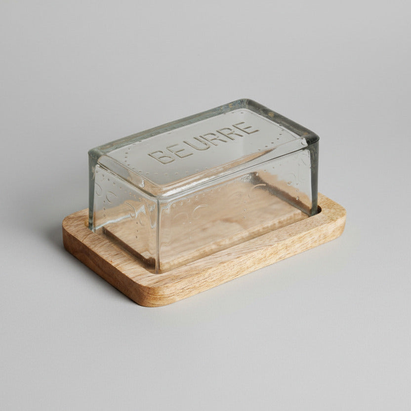 Glass Butter Dish 'Beurre'