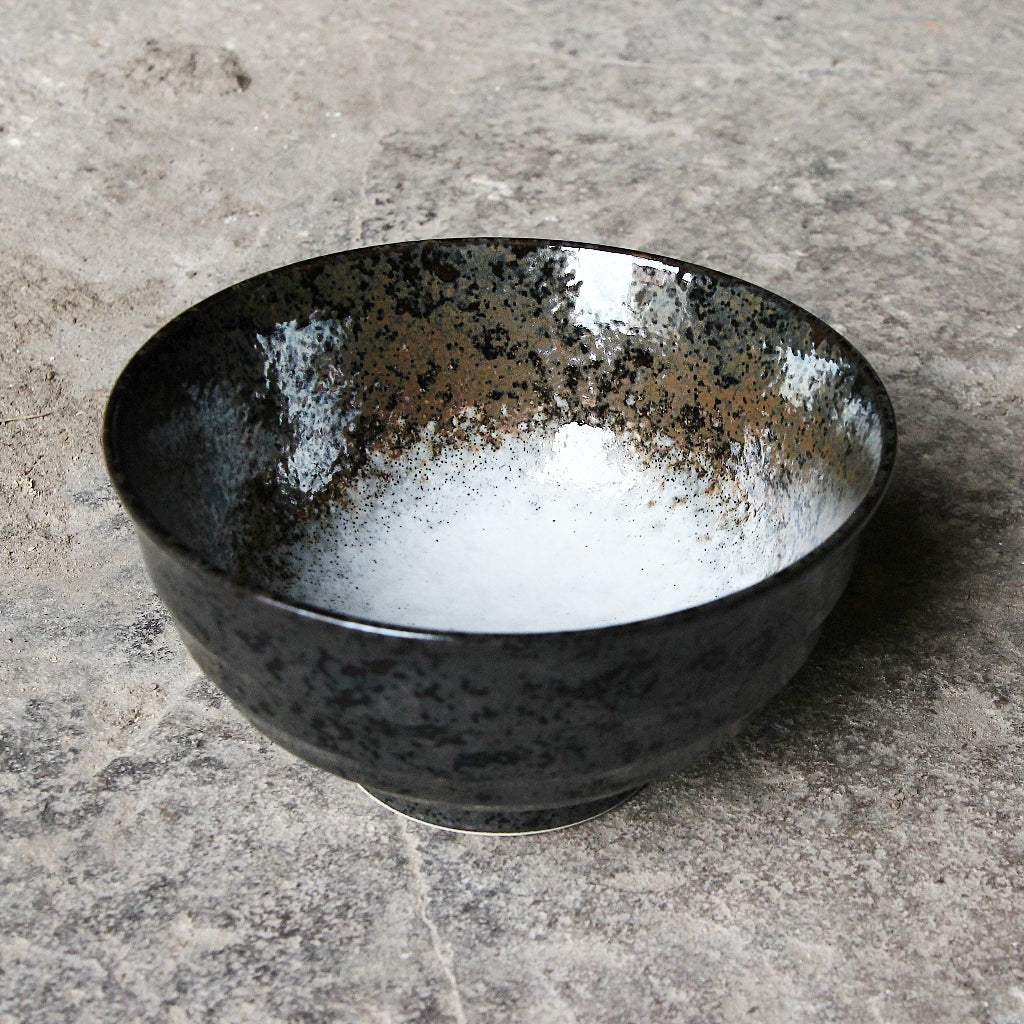 Glossy Black Japanese Bowl - Set of 4