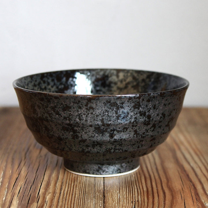 Glossy Black Japanese Bowl - Set of 4