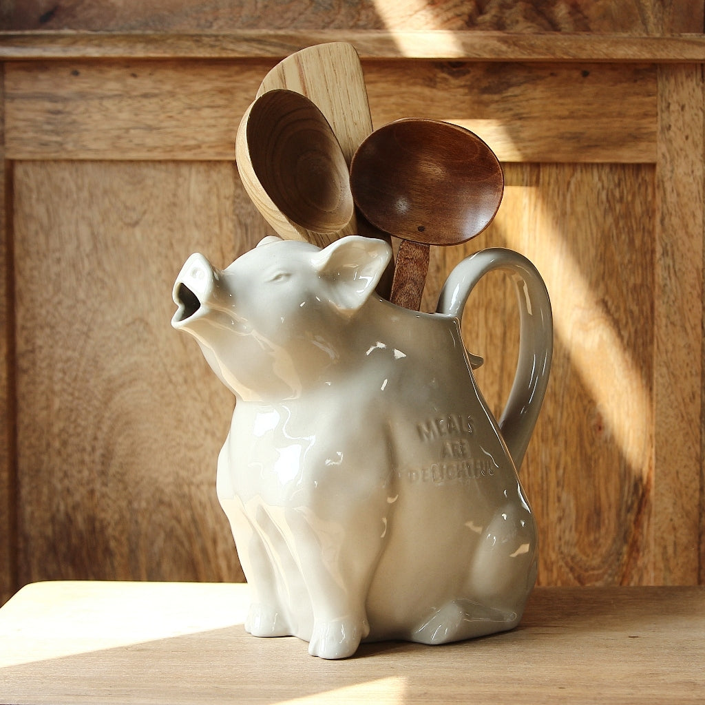 Piggy Pitcher L - White