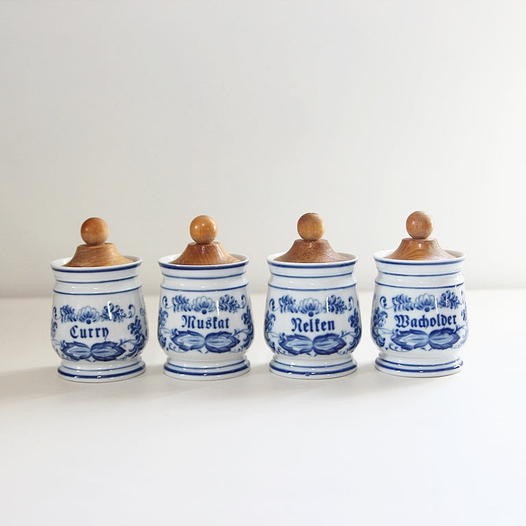 Gewürzdosen im Zwiebelmuster – Set aus 4 Stück