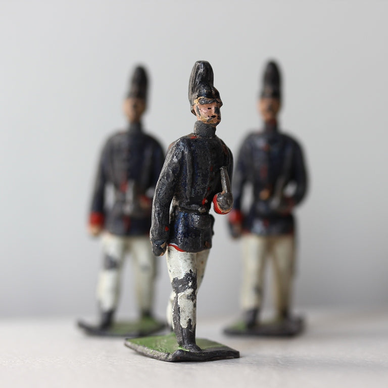 Historische Zinnsoldaten mit Wechselköpfen – Georg Heyde, 1900