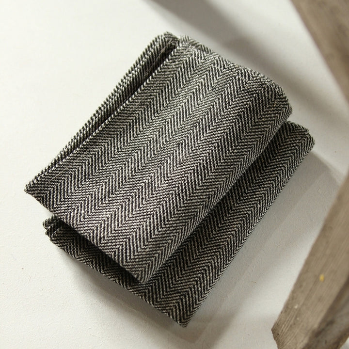 Linen Tea Towel - thick herringbone