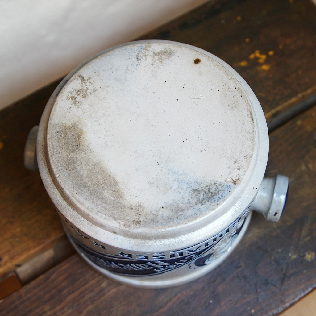 Steinzeugkrug mit Deckel „Echter Nordhäuser Kautabak“