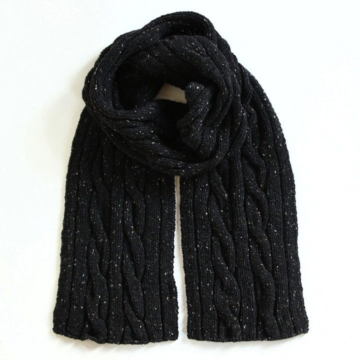 Merino Wool Ribbed Scarf - Raven