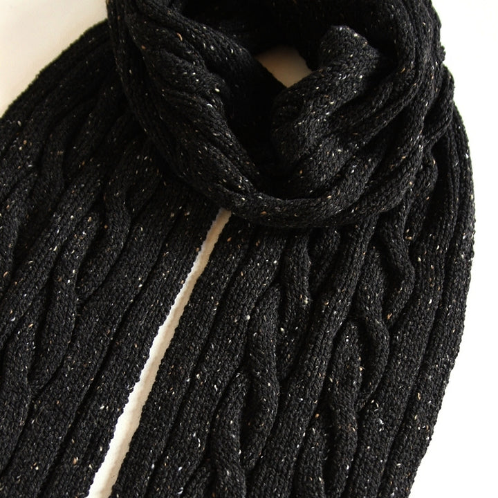 Merino Wool Ribbed Scarf - Raven