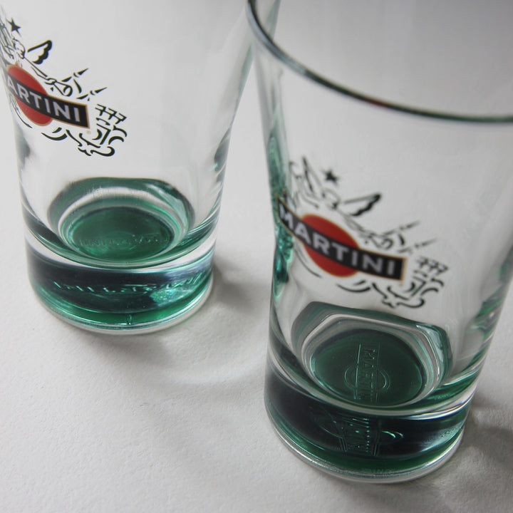 Martini Longdrinkgläser mit grünem Boden – 2er Set