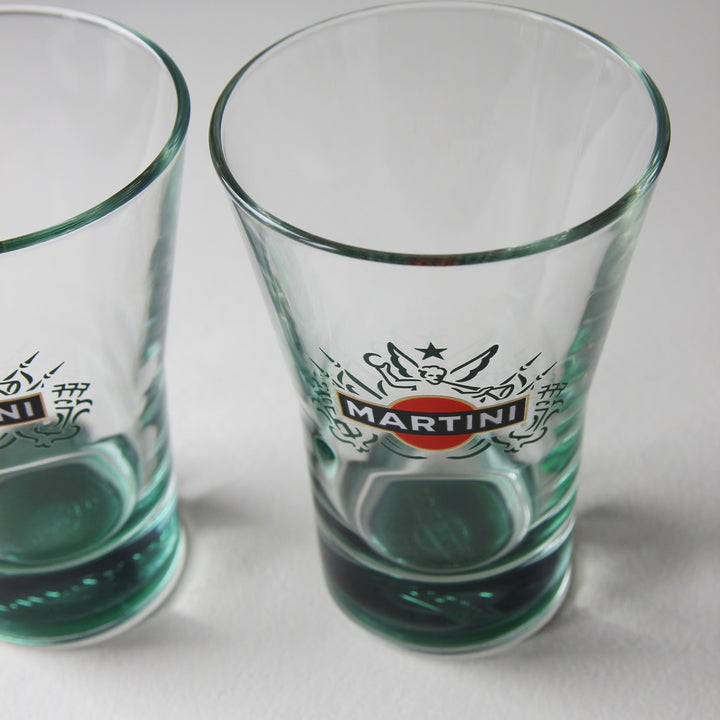 Martini Longdrinkgläser mit grünem Boden – 2er Set
