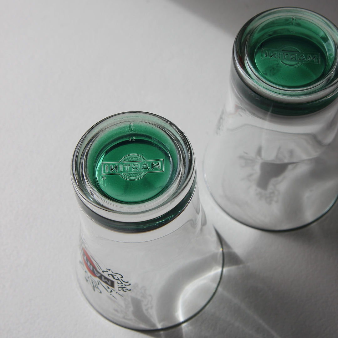 Martini Longdrinkgläser mit grünem Boden – 2er Set