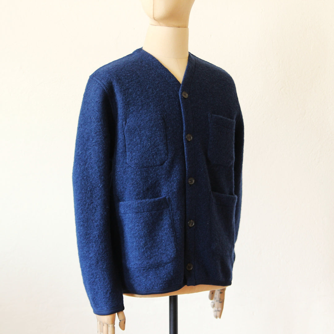 Wool Fleece Cardigan - Indigo
