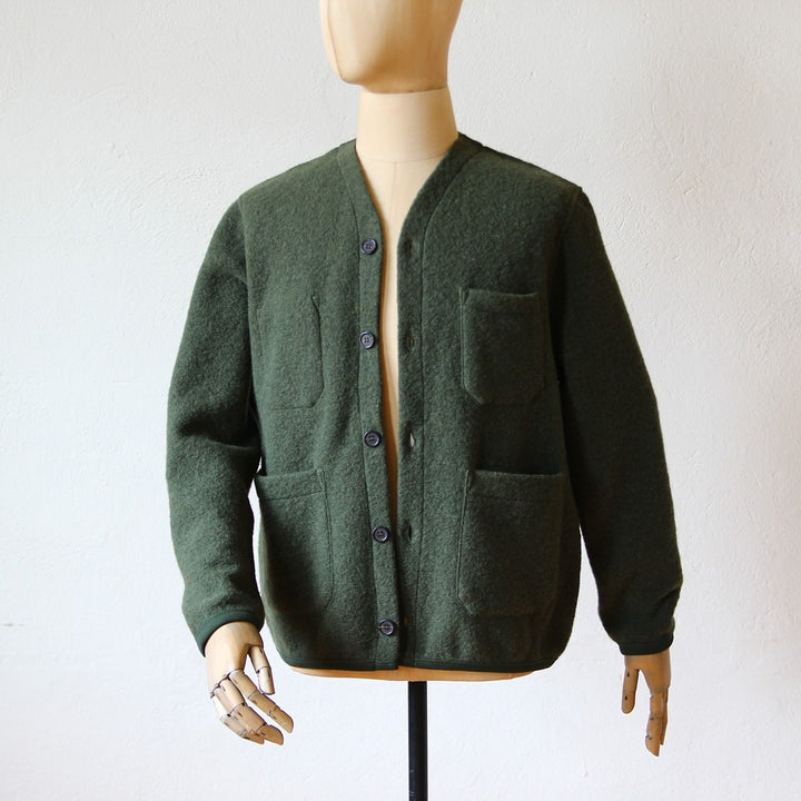 Wool Fleece Cardigan - Olive