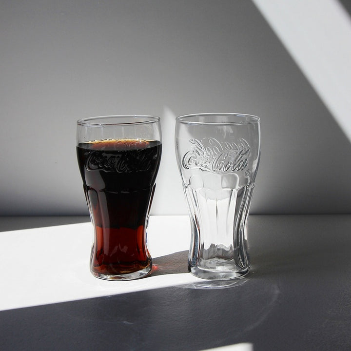 Coca-Cola Konturgläser – Reliefschrift – 2er Set