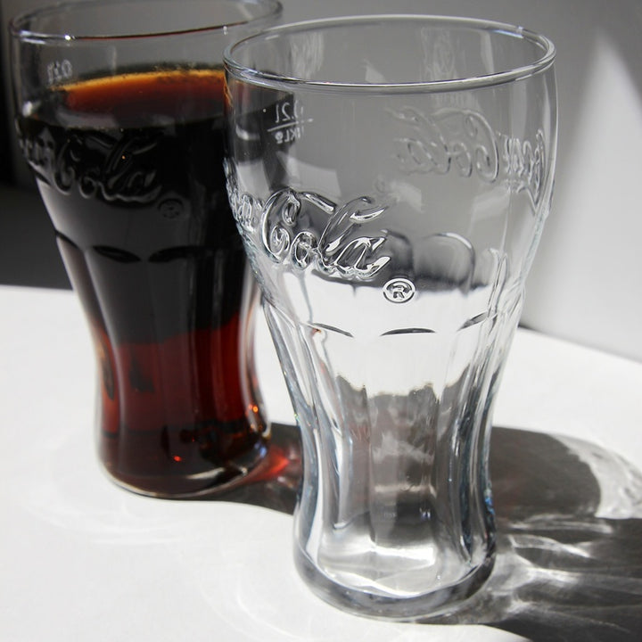 Coca-Cola Konturgläser – Reliefschrift – 2er Set