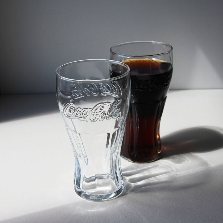 Coca-Cola Konturgläser – Reliefschrift – 2er Set