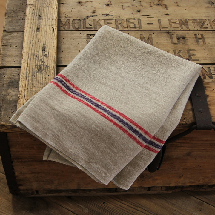 Linen Tea Towel Drapeau - natural