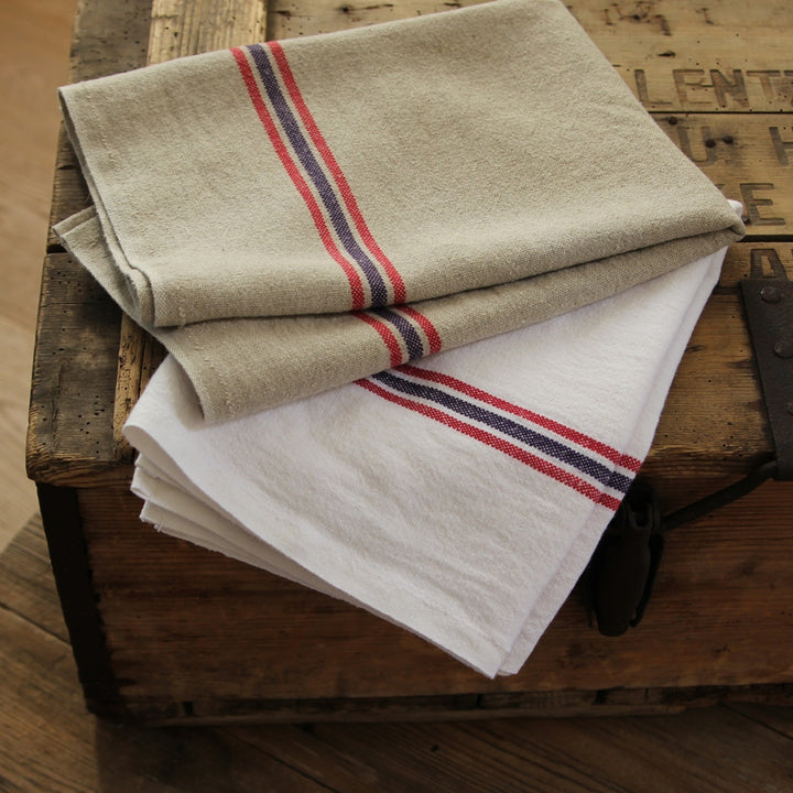Linen Tea Towel Drapeau - natural