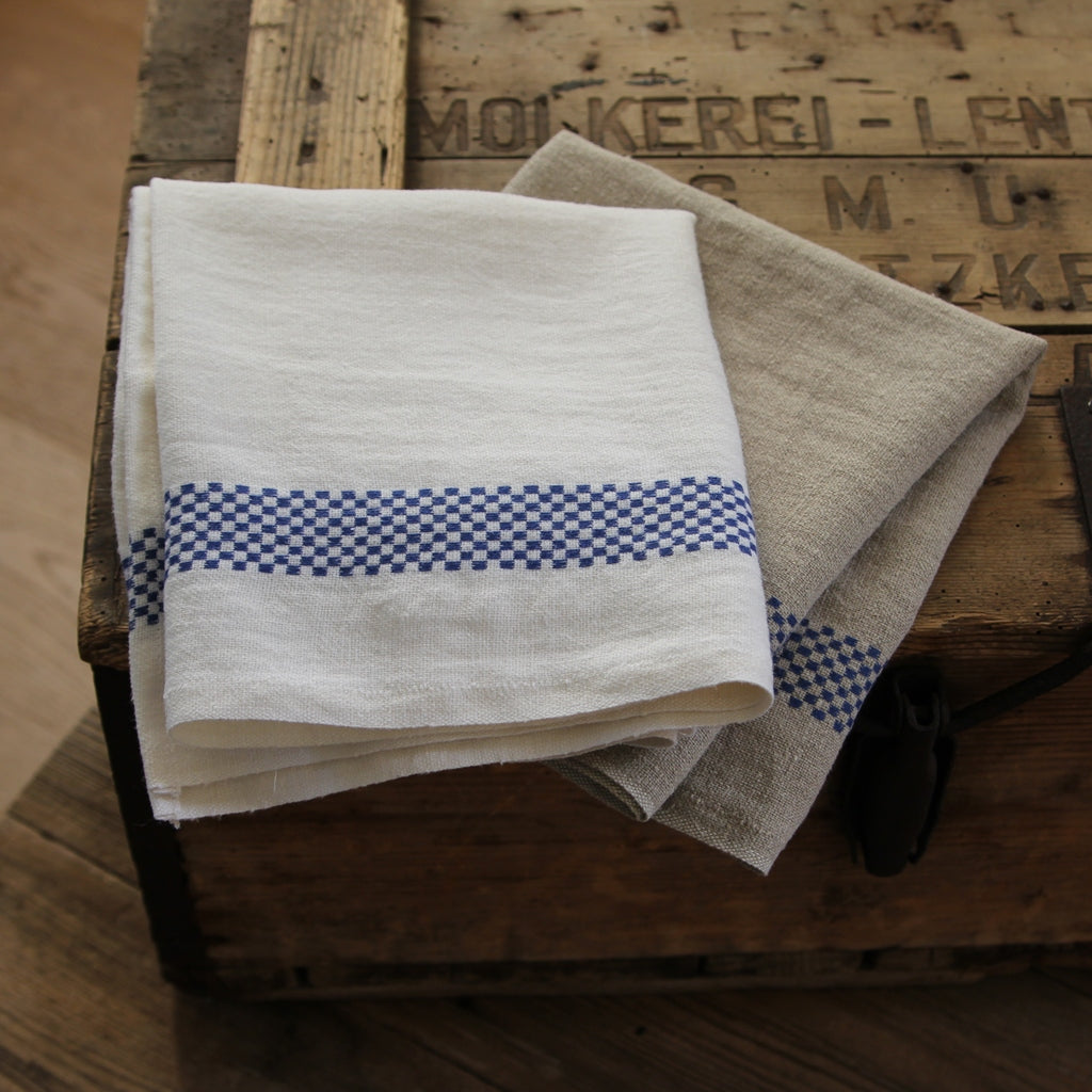 Linen Tea Towel Lustucru - blanc/bleu