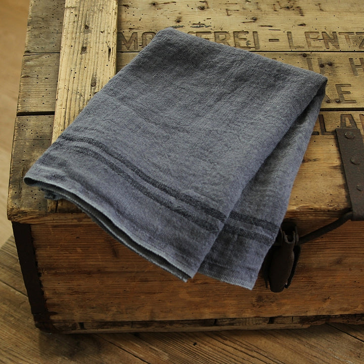 Linen Tea Towel Country - acier