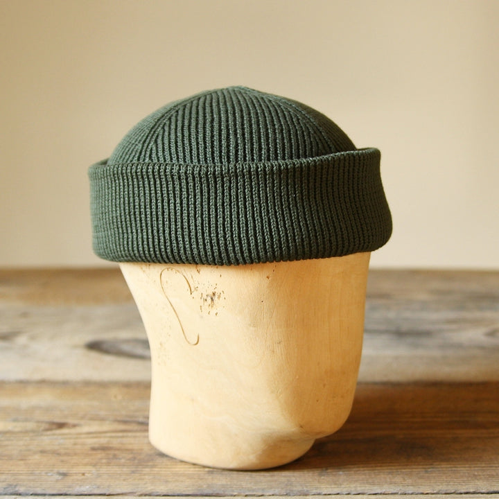 Watch Cap in Olive Cotton Rib