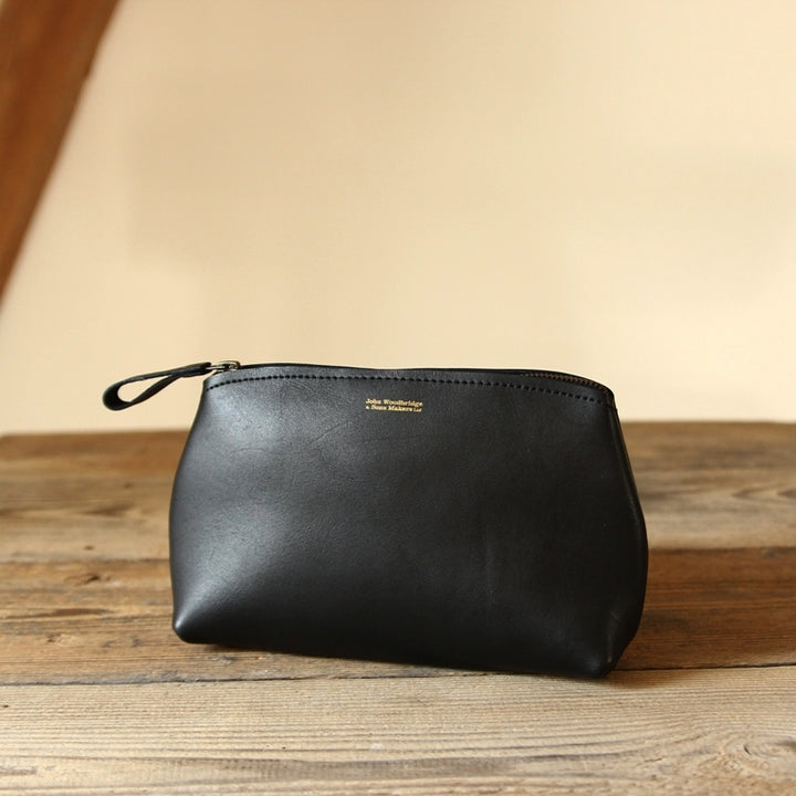 Trousse de toilette en cuir - noir