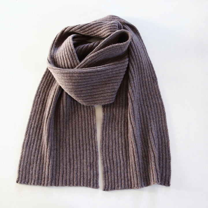 Ribbed Lambswool Scarf - Sparrow