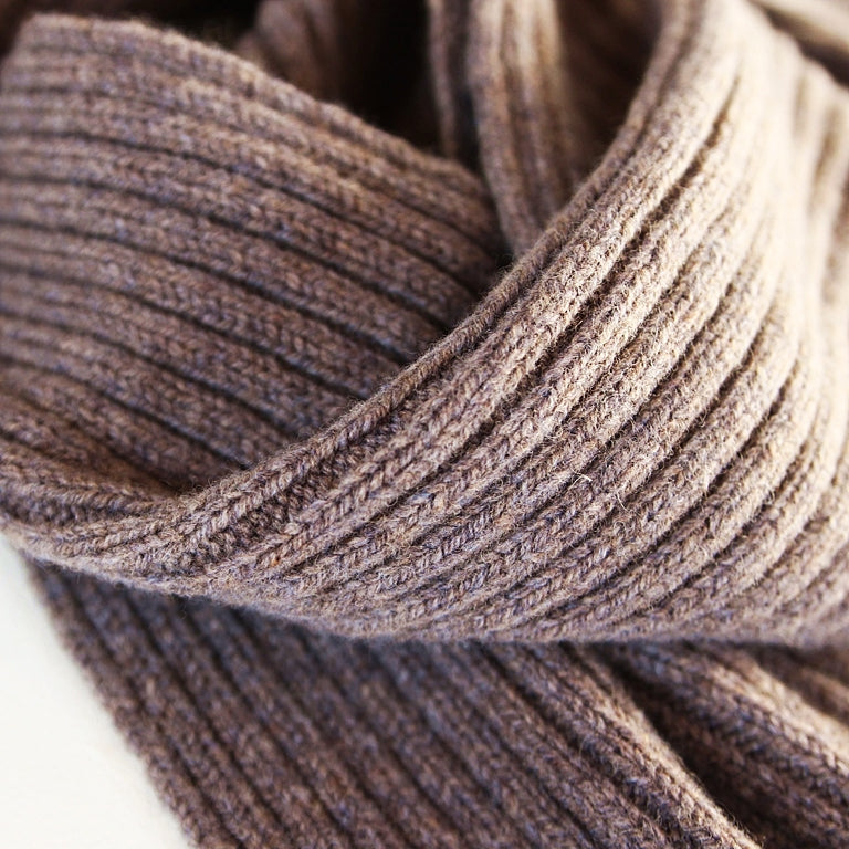 Ribbed Lambswool Scarf - Sparrow