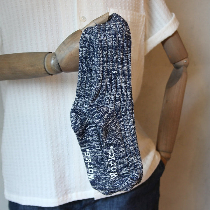Slub Socks in Navy