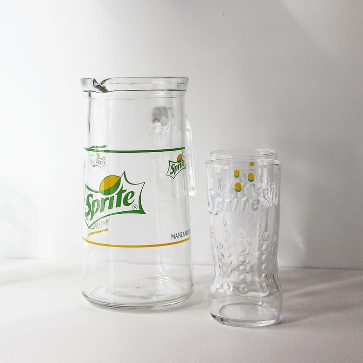 Sprite Manzanilla Krug mit 6 Gläsern – 1970er Jahre